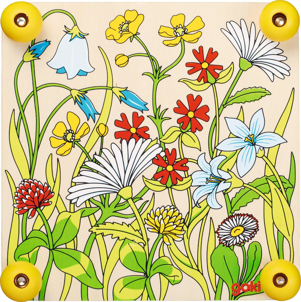 Blumenpresse aus Holz mit Wiesenblumen von goki – Weitere Ansicht