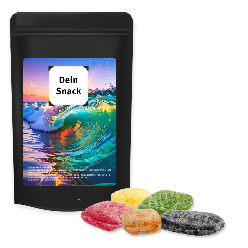 Bonbonmischungen im schwarzen Standbeutel Midi – Hustenbonbons, ca. 80 g