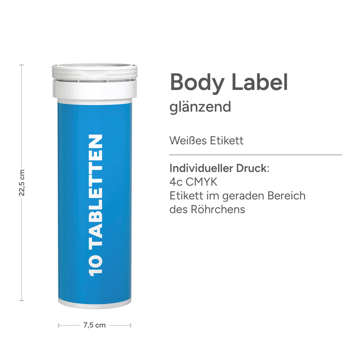 Brausetabletten Elektrolyte 43 g Röhrchen mit Etikett rundum