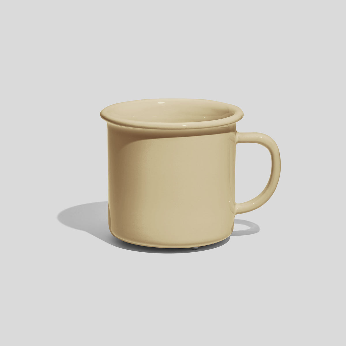 Breite Keramiktasse 320 ml mit Wulstrand – Beige