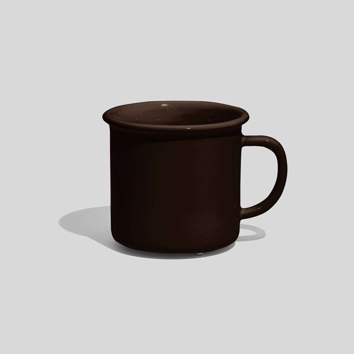 Breite Keramiktasse 320 ml mit Wulstrand – Dunkelbraun