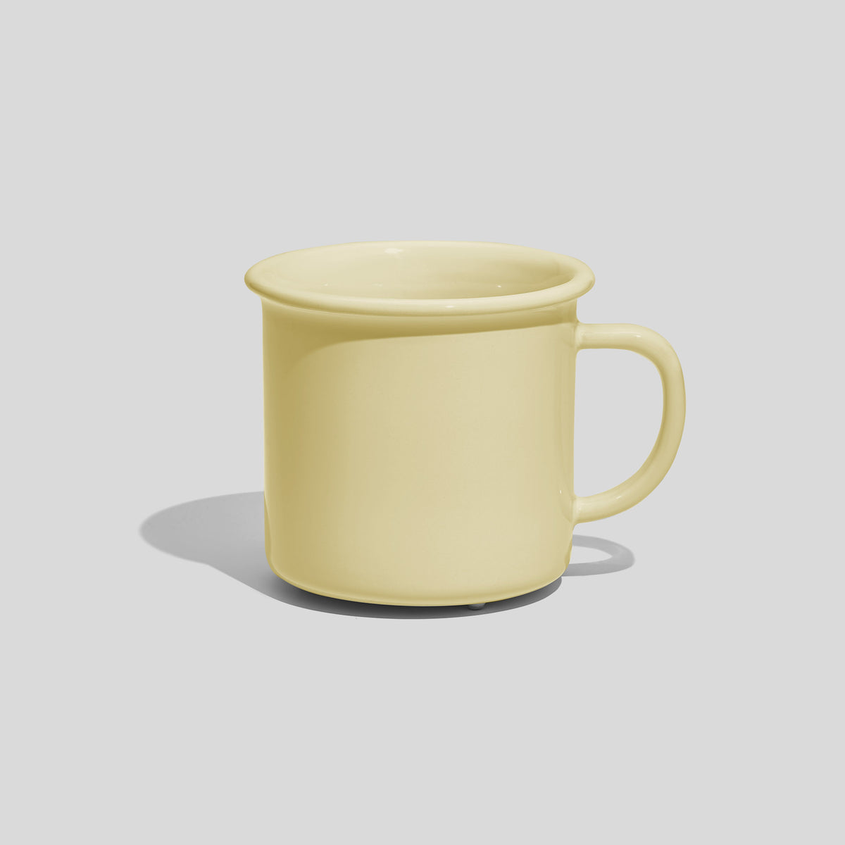 Breite Keramiktasse 320 ml mit Wulstrand – Ecru
