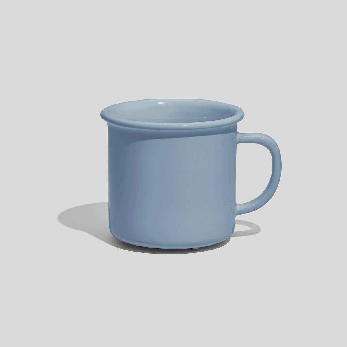 Breite Keramiktasse 320 ml mit Wulstrand – Hellblau