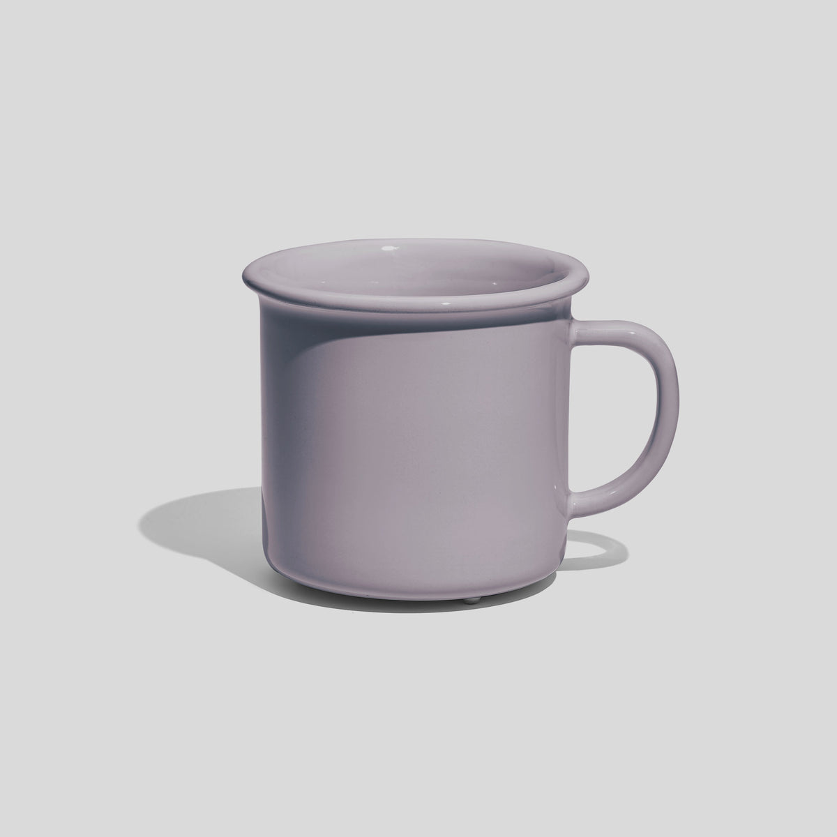 Breite Keramiktasse 320 ml mit Wulstrand – Hellgrau