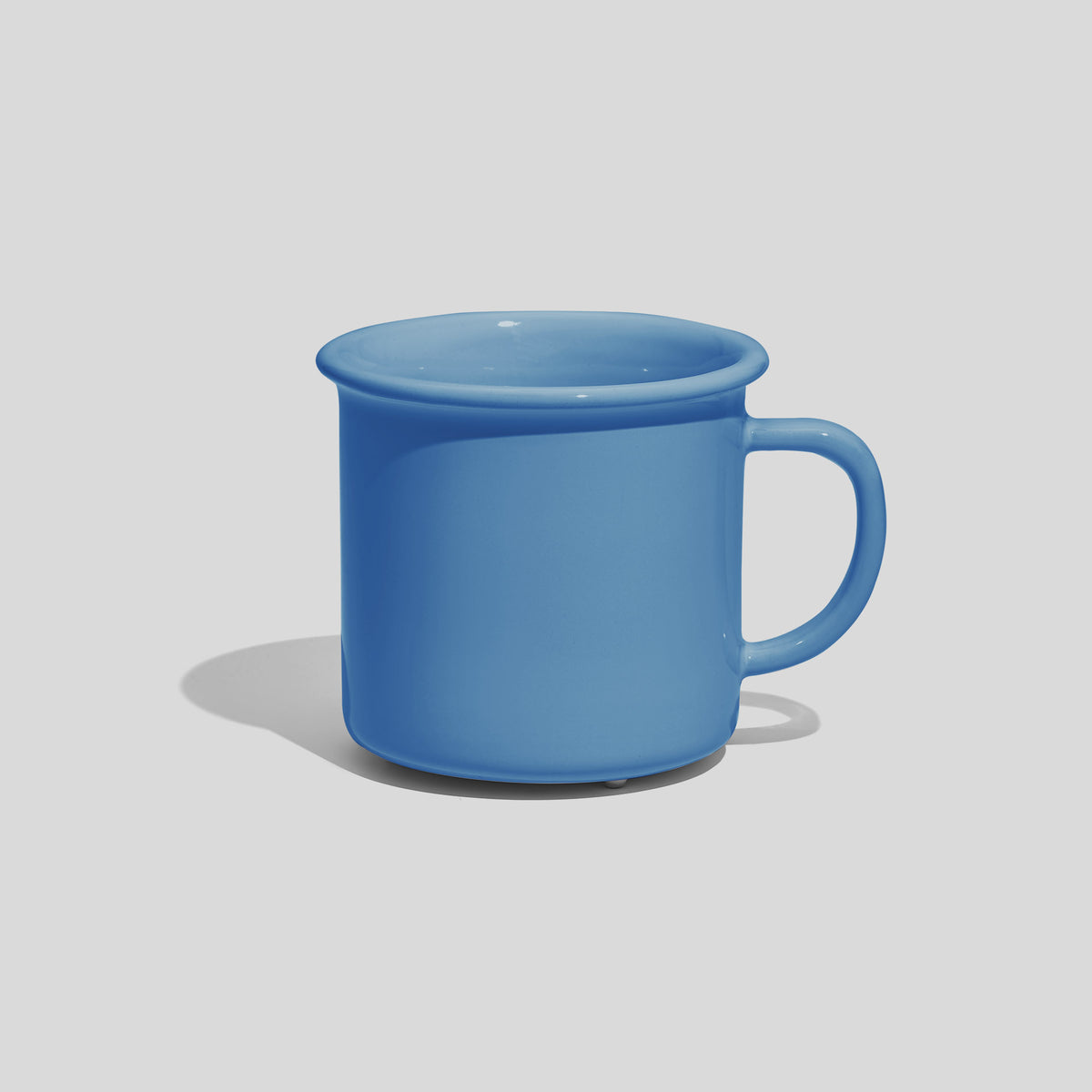 Breite Keramiktasse 320 ml mit Wulstrand – Himmelblau