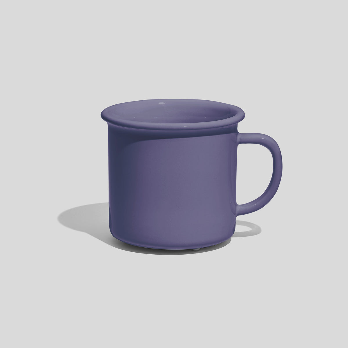 Breite Keramiktasse 320 ml mit Wulstrand – Lavendel