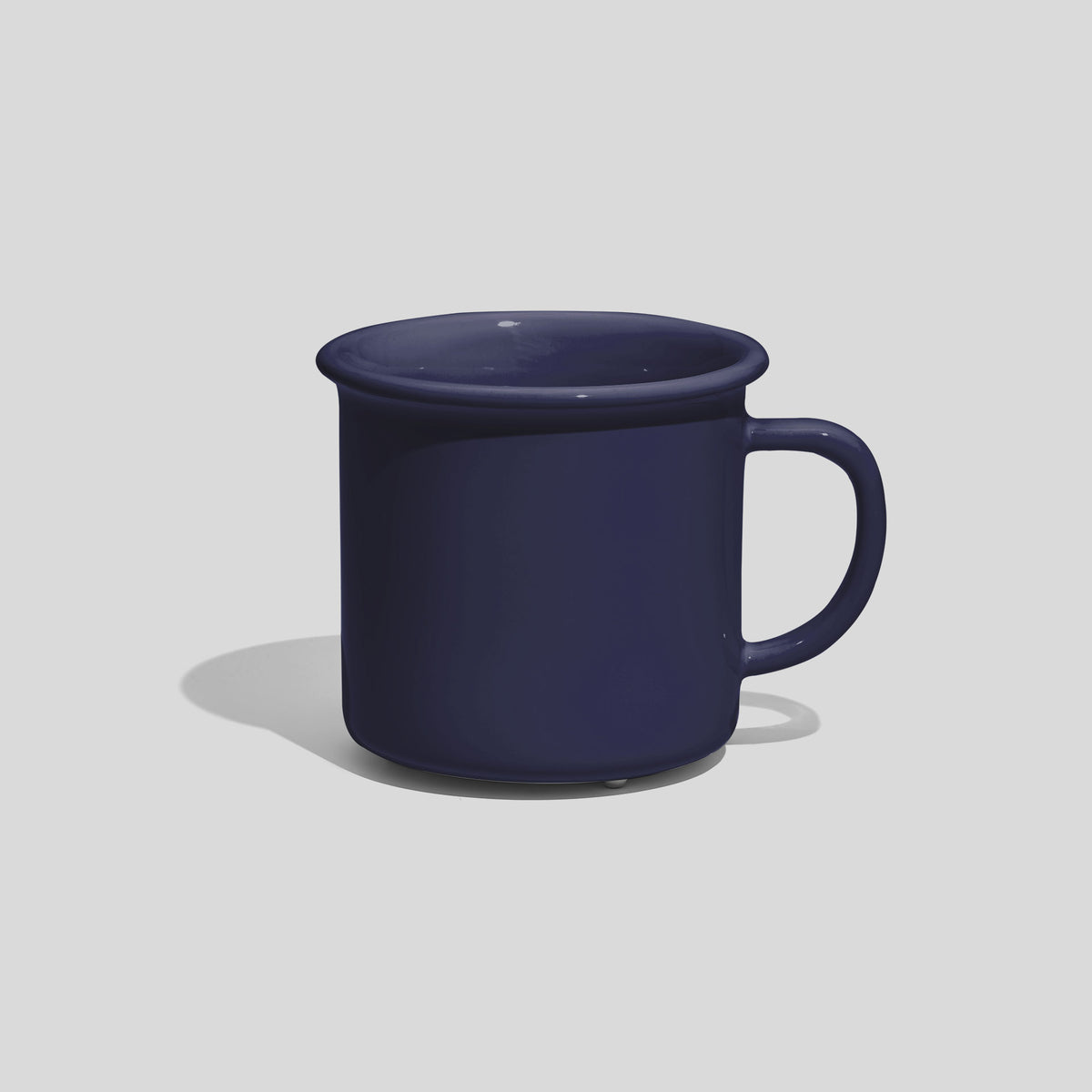 Breite Keramiktasse 320 ml mit Wulstrand – Marineblau