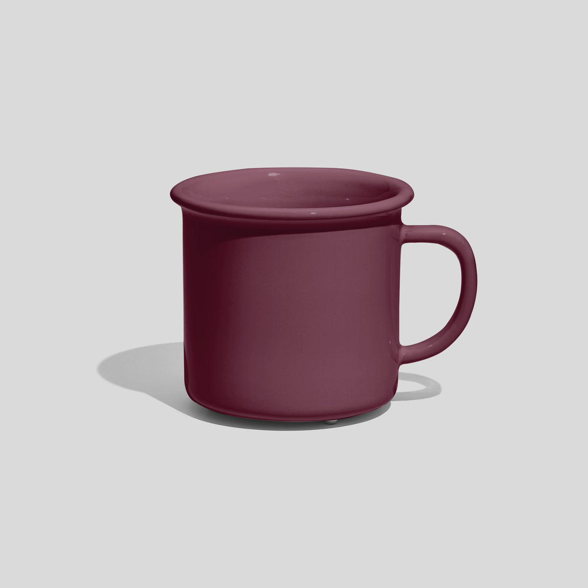 Breite Keramiktasse 320 ml mit Wulstrand – Mauve