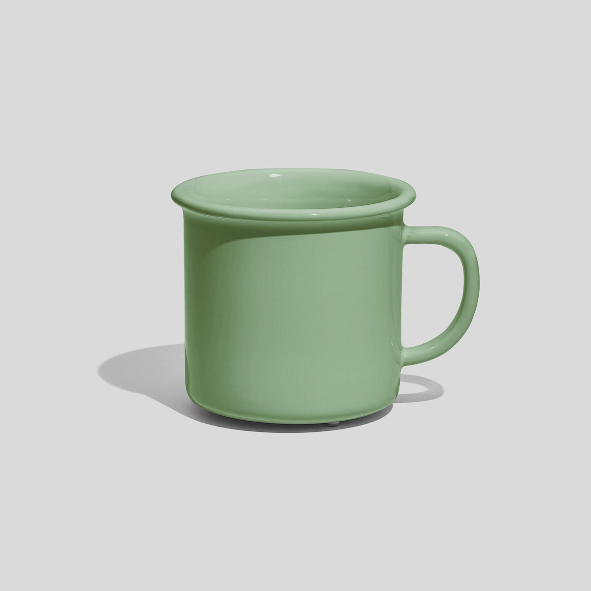 Breite Keramiktasse 320 ml mit Wulstrand – Mintgrün
