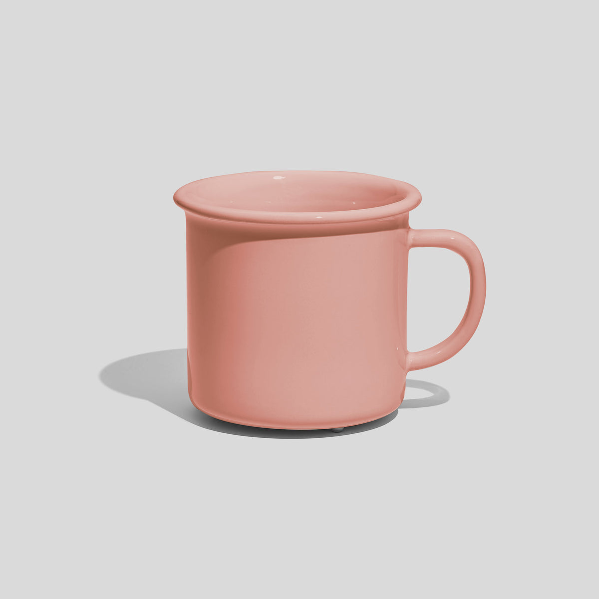 Breite Keramiktasse 320 ml mit Wulstrand – Rosa