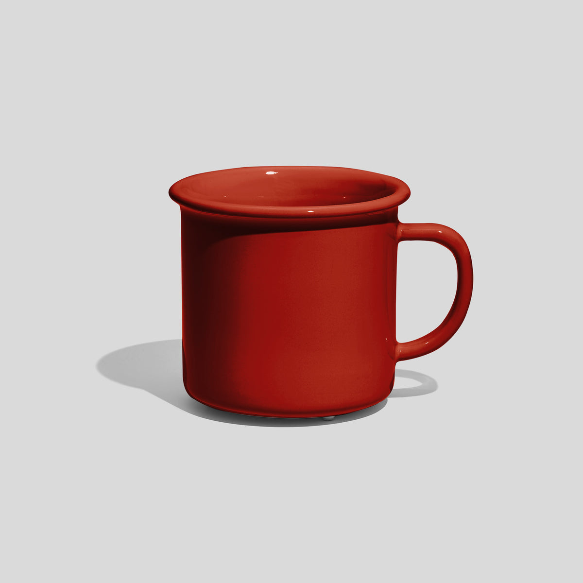 Breite Keramiktasse 320 ml mit Wulstrand – Rot