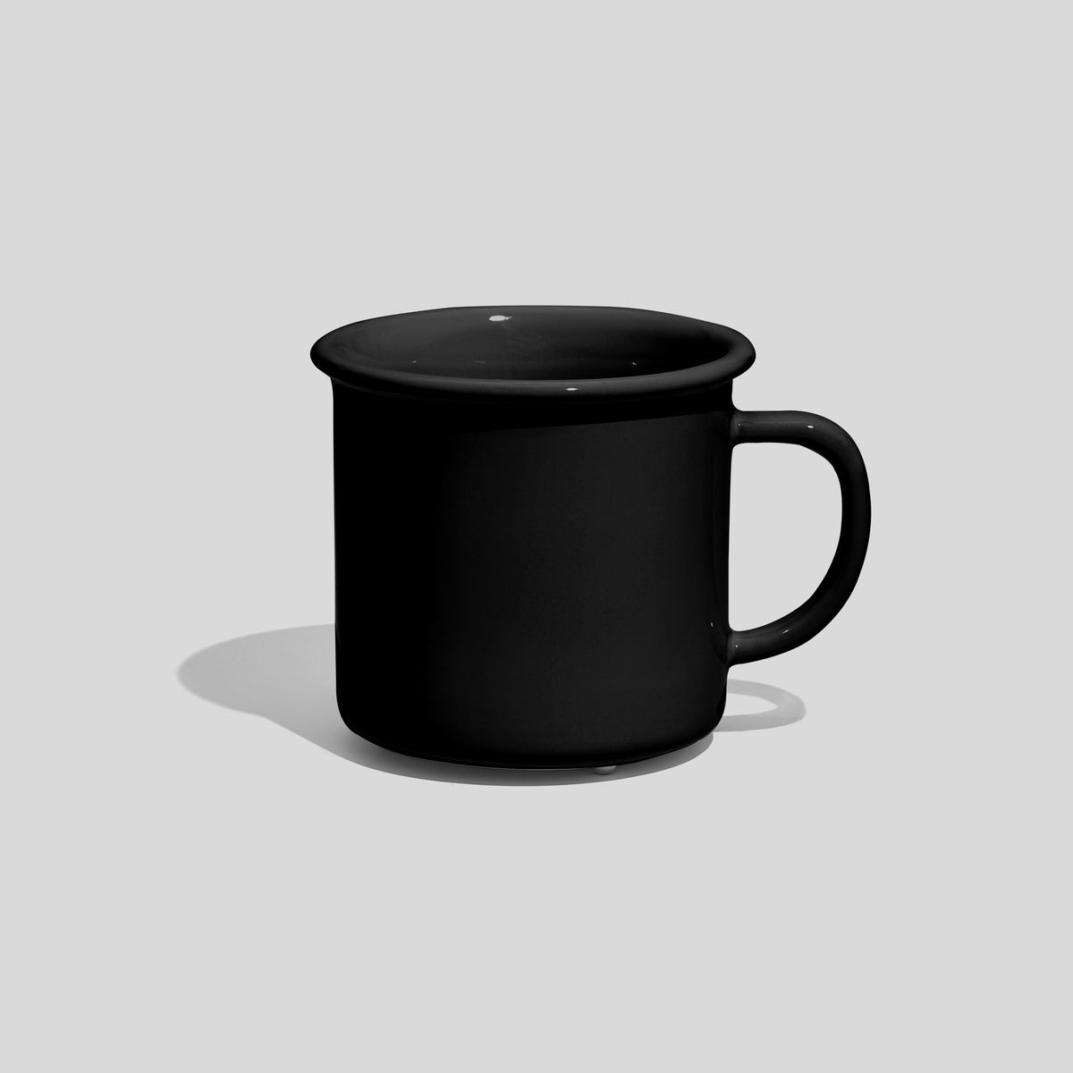 Breite Keramiktasse 320 ml mit Wulstrand – Schwarz
