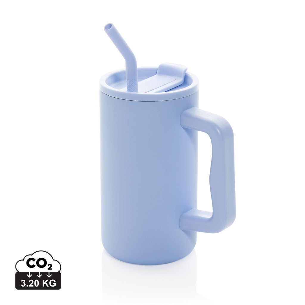 Cube Becher aus RCS recyceltem Stahl 800ml – hellblau