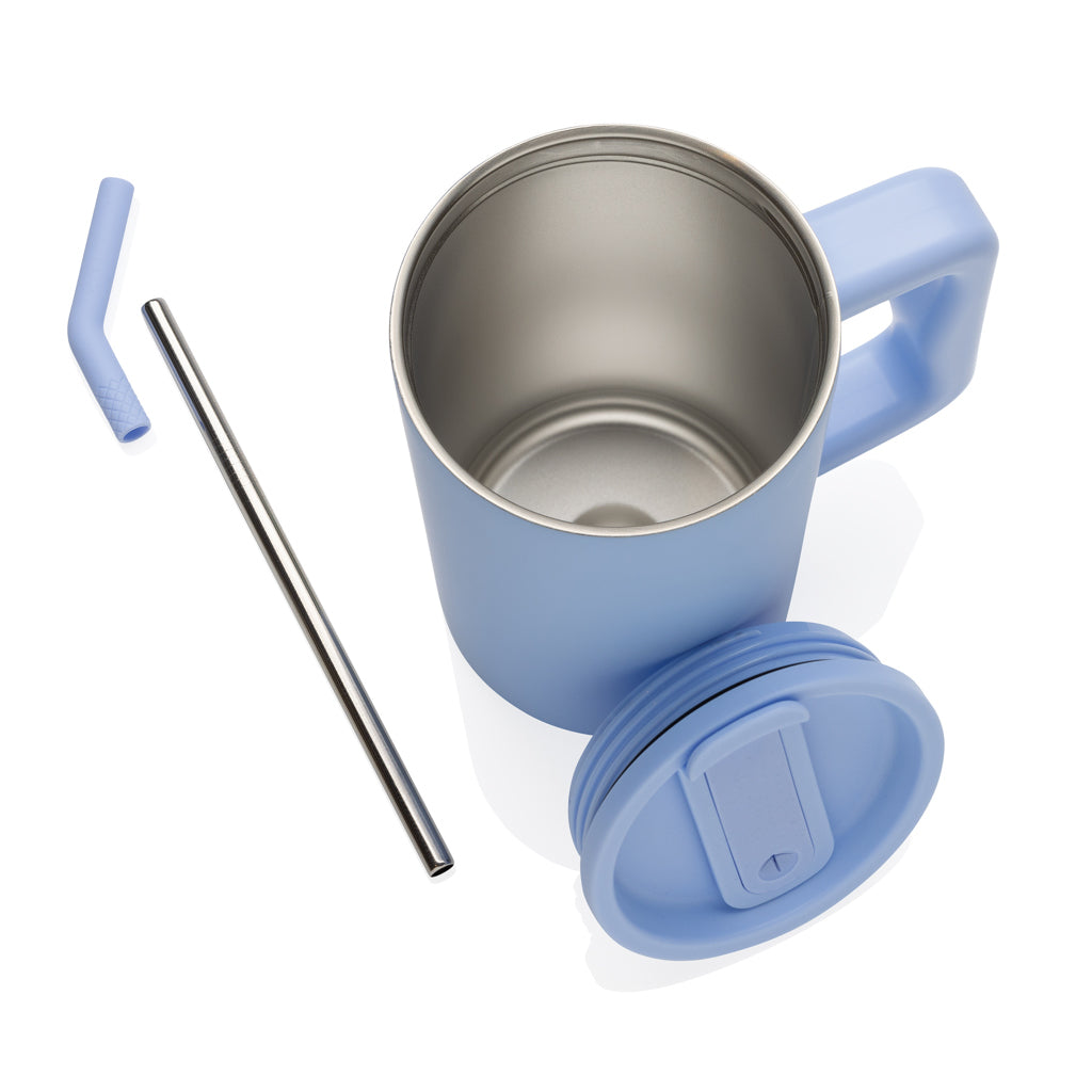 Cube Becher aus RCS recyceltem Stahl 800ml – hellblau