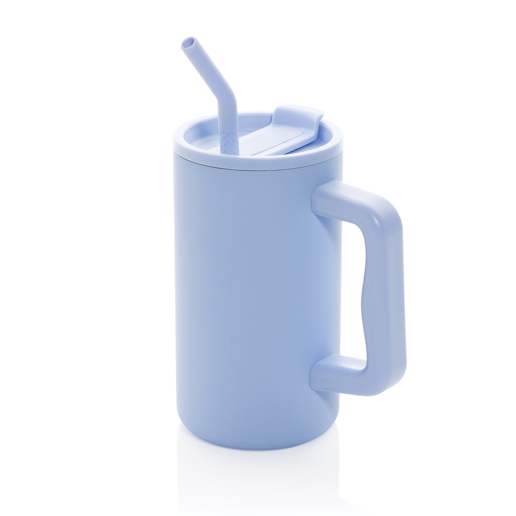 Cube Becher aus RCS recyceltem Stahl 800ml – hellblau
