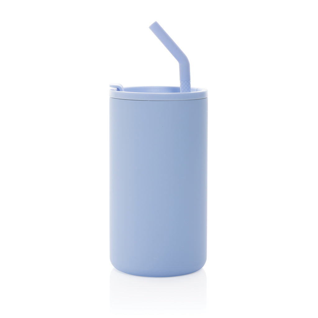 Cube Becher aus RCS recyceltem Stahl 800ml – hellblau