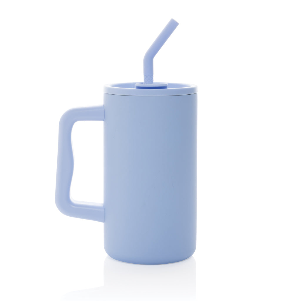 Cube Becher aus RCS recyceltem Stahl 800ml – hellblau