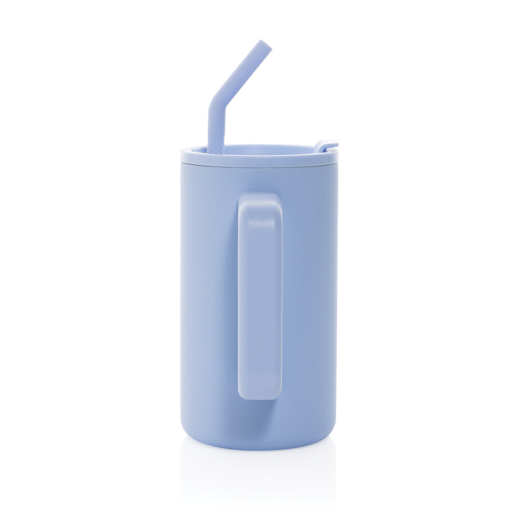 Cube Becher aus RCS recyceltem Stahl 800ml – hellblau