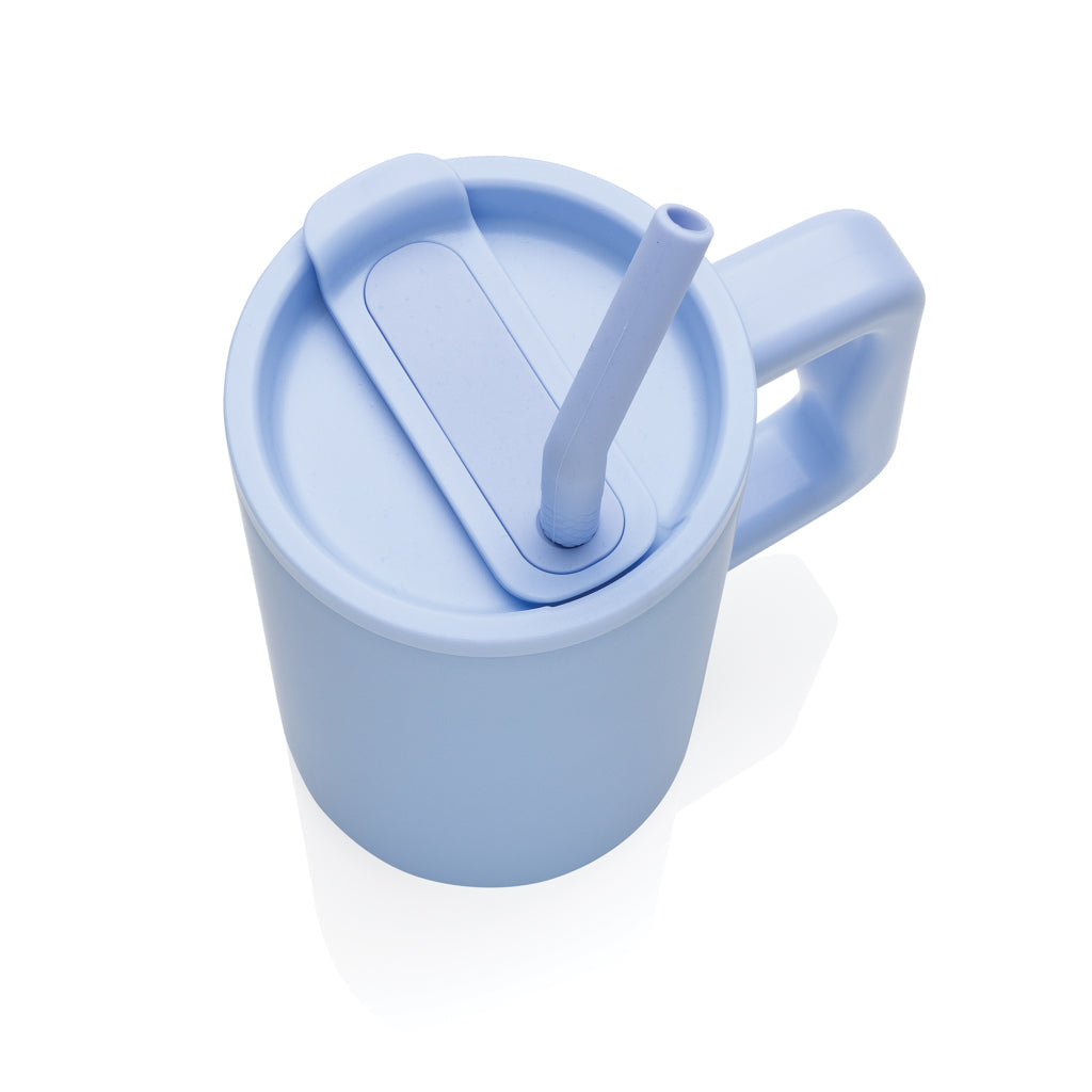Cube Becher aus RCS recyceltem Stahl 800ml – hellblau