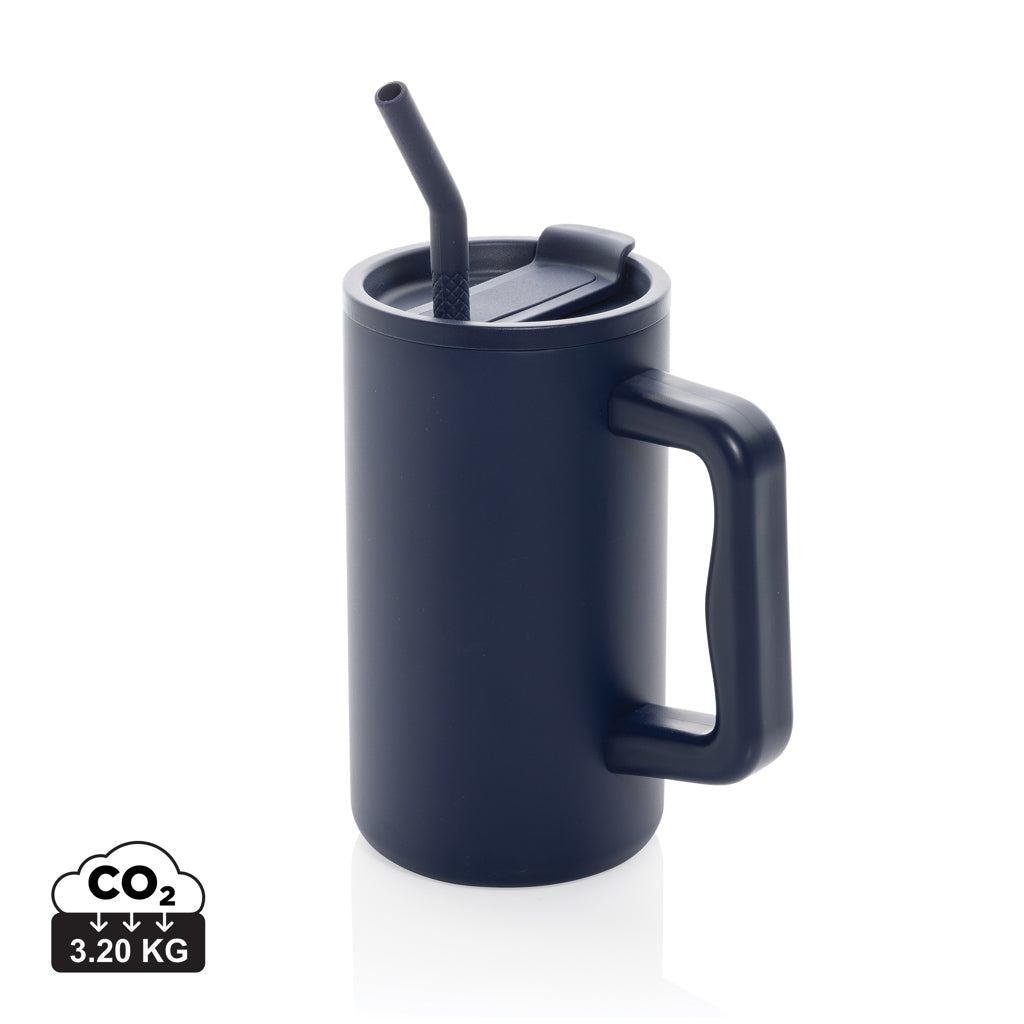 Cube Becher aus RCS recyceltem Stahl 800ml – navy blau