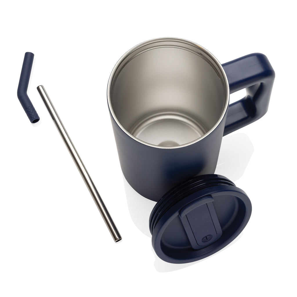 Cube Becher aus RCS recyceltem Stahl 800ml – navy blau