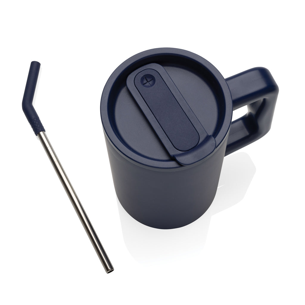Cube Becher aus RCS recyceltem Stahl 800ml – navy blau