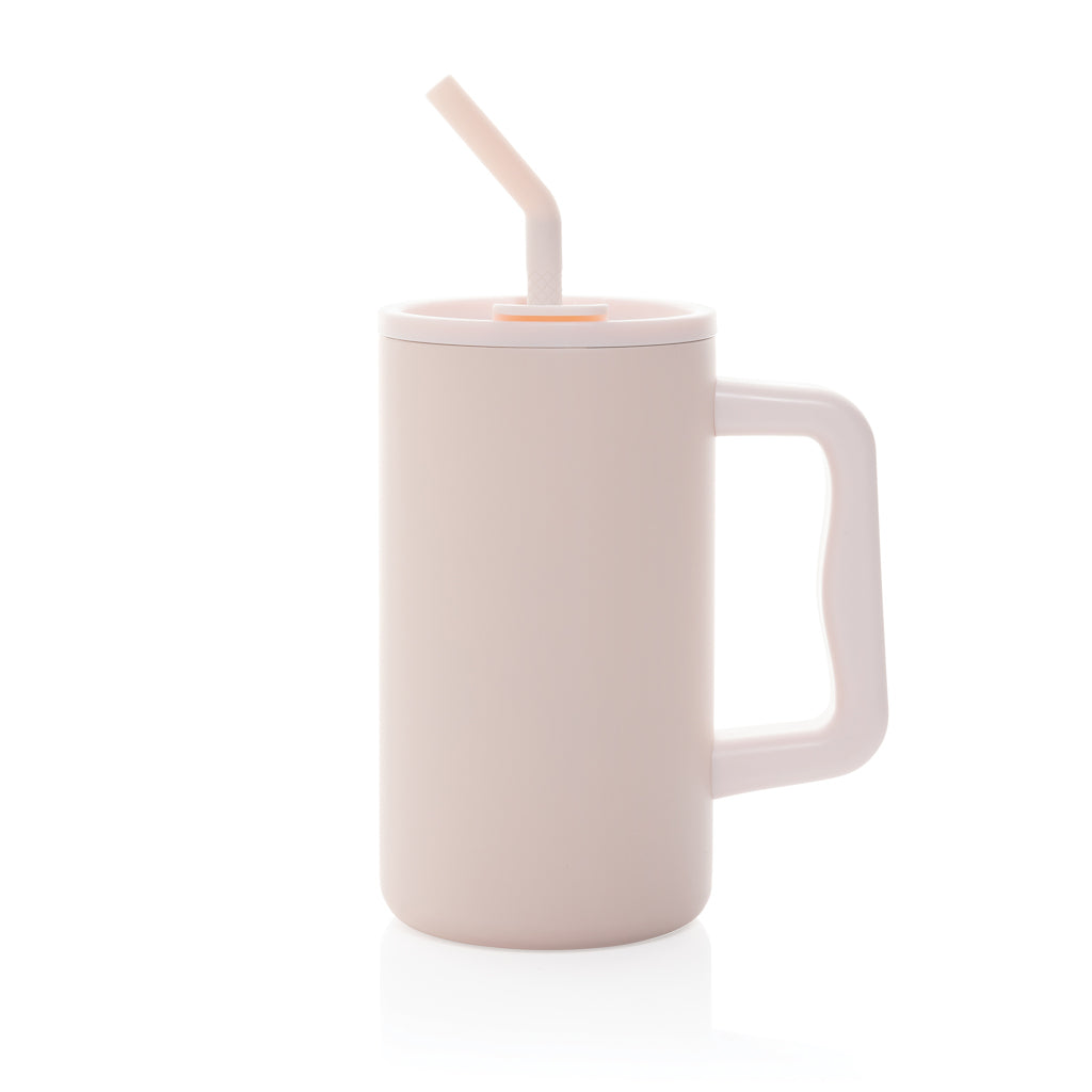 Cube Becher aus RCS recyceltem Stahl 800ml – rosa