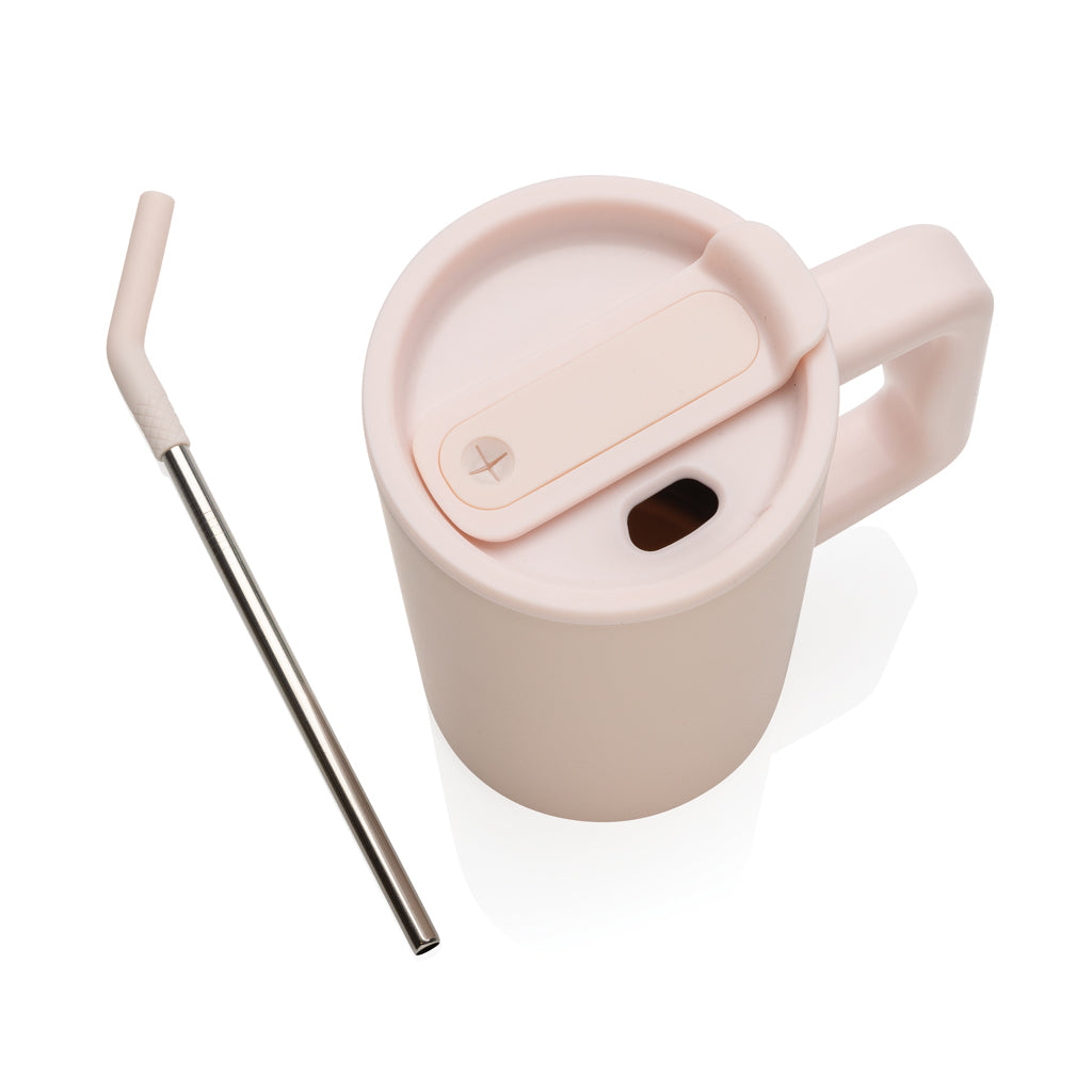 Cube Becher aus RCS recyceltem Stahl 800ml – rosa