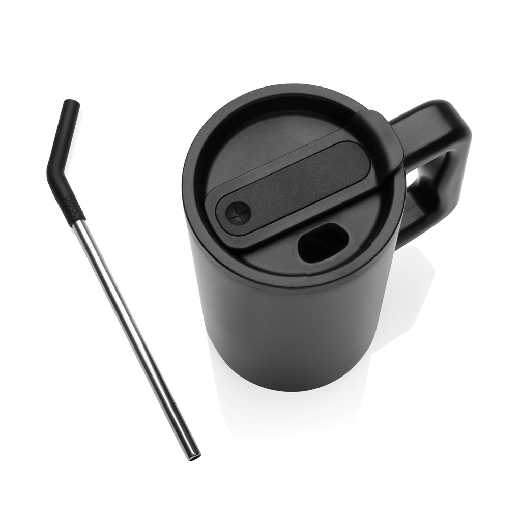 Cube Becher aus RCS recyceltem Stahl 800ml – schwarz