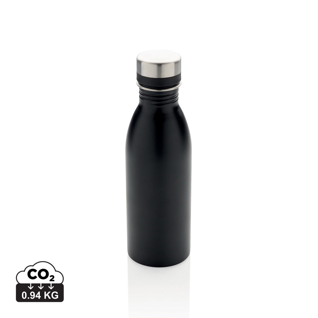 Deluxe Wasserflasche aus RCS recyceltem Stainless-Steel – schwarz