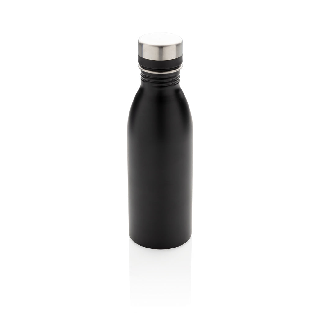Deluxe Wasserflasche aus RCS recyceltem Stainless-Steel – schwarz