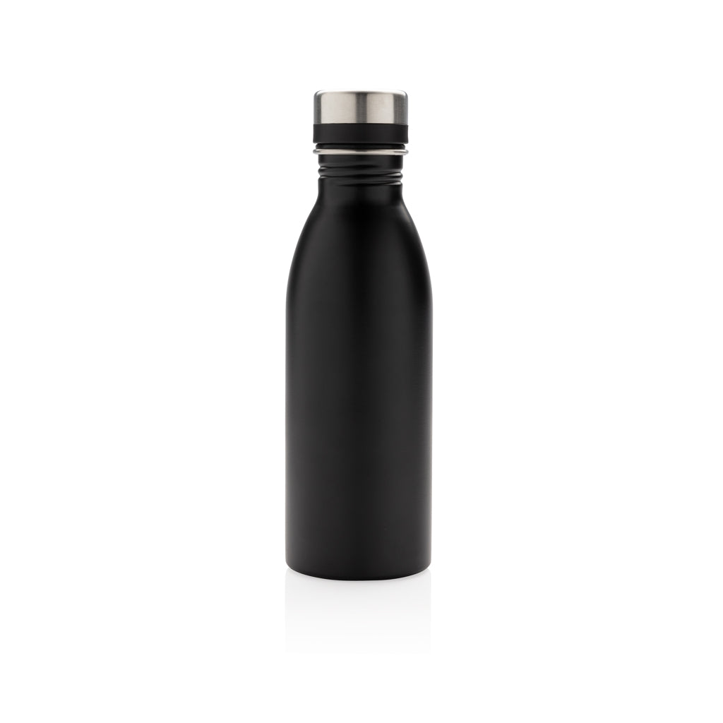 Deluxe Wasserflasche aus RCS recyceltem Stainless-Steel – schwarz