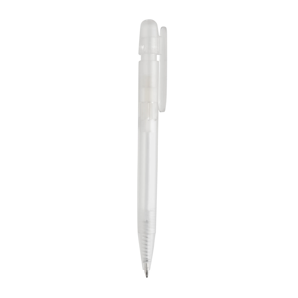 Devin transparenter Stift aus GRS zertifiziertem rABS – weiß