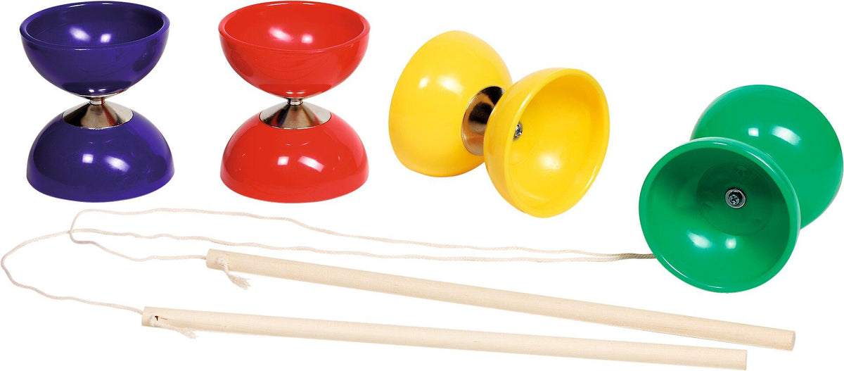 Diabolo Set mit Stöcken und Schnur in vier Farben