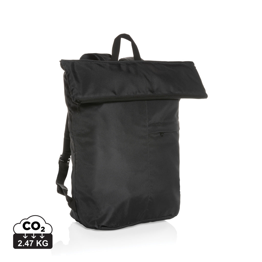 Dillon AWARE™ RPET faltbarer Lightweight-Rucksack – schwarz