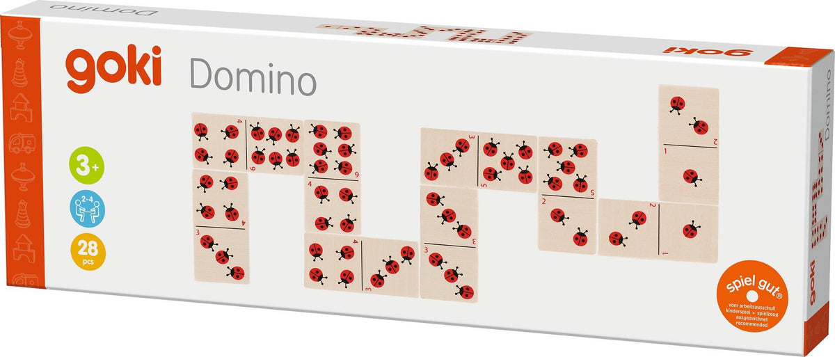 Dominospiel Marienkäfer mit Zählmotiven aus Holz – weitere Ansicht