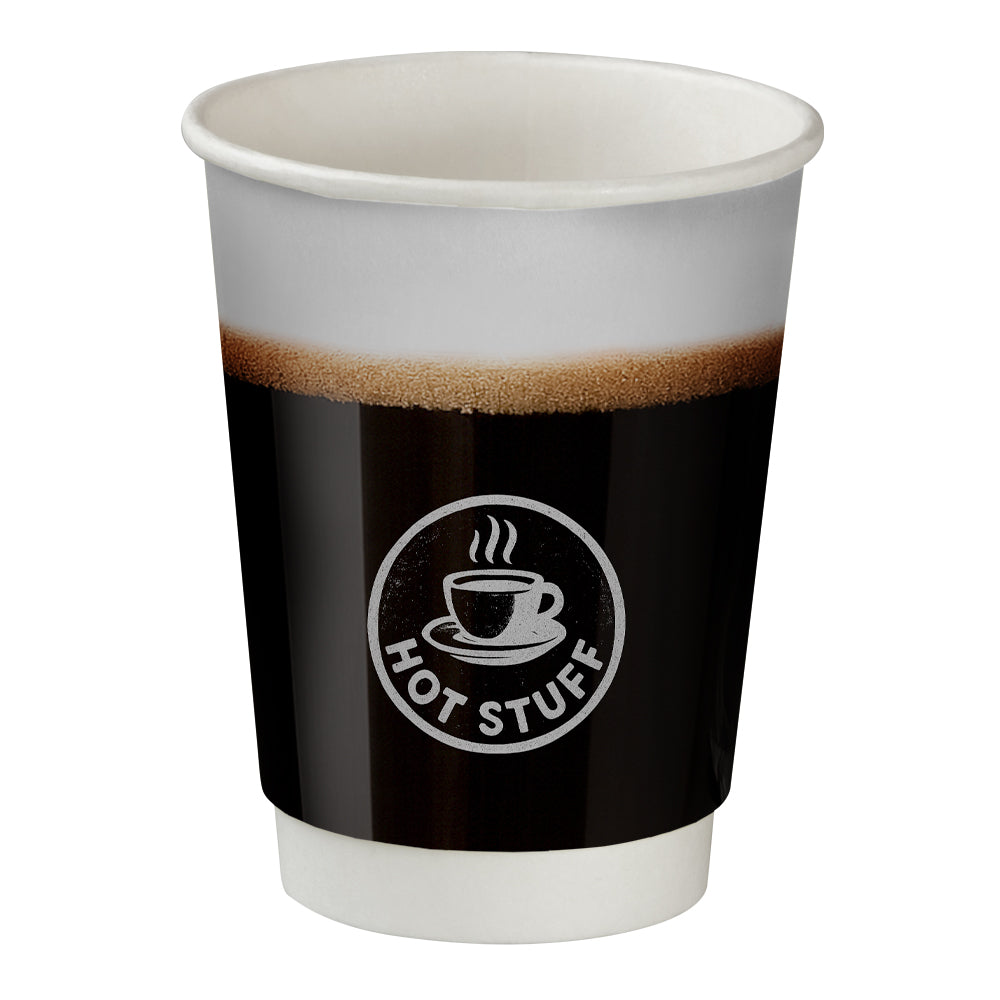 Doppelwandiger Pappbecher Maxi mit Logo – Doppelwandige Pappbecher, 300ml, Doppelwandige Becher Maxi