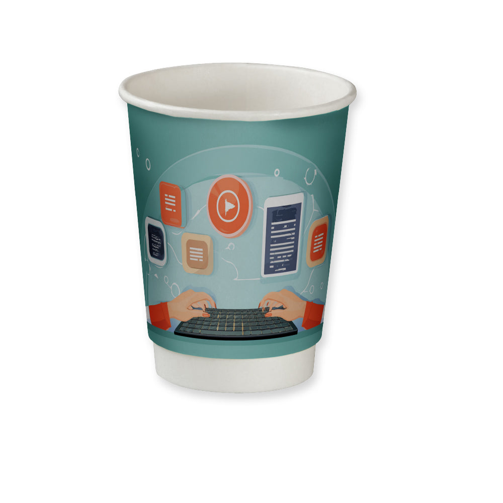 Doppelwandiger Pappbecher Midi mit Logo