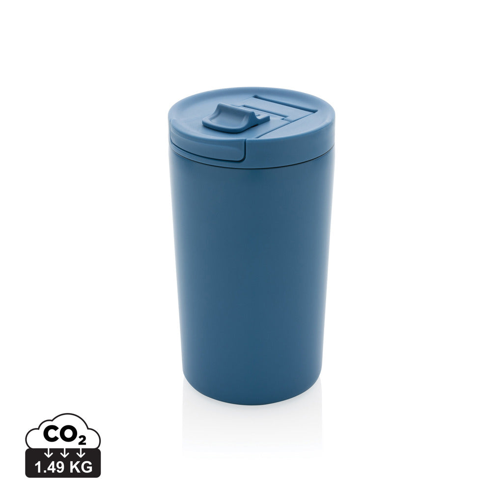Doppelwandiger Vakuum-Becher aus RCS recyceltem SS – blau