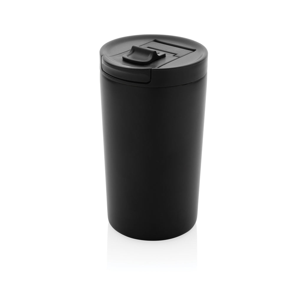 Doppelwandiger Vakuum-Becher aus RCS recyceltem SS – schwarz