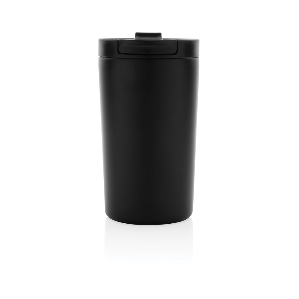 Doppelwandiger Vakuum-Becher aus RCS recyceltem SS – schwarz