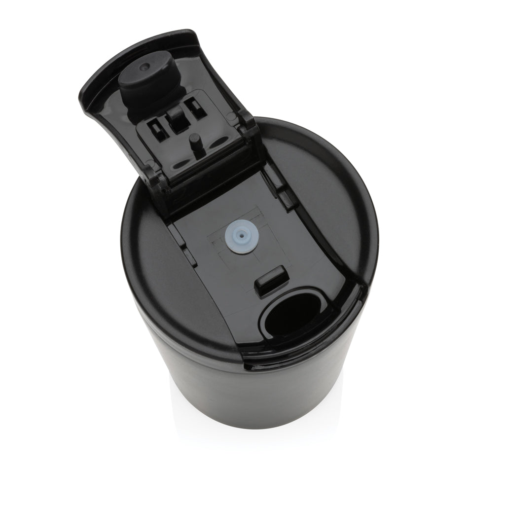 Doppelwandiger Vakuum-Becher aus RCS recyceltem SS – schwarz