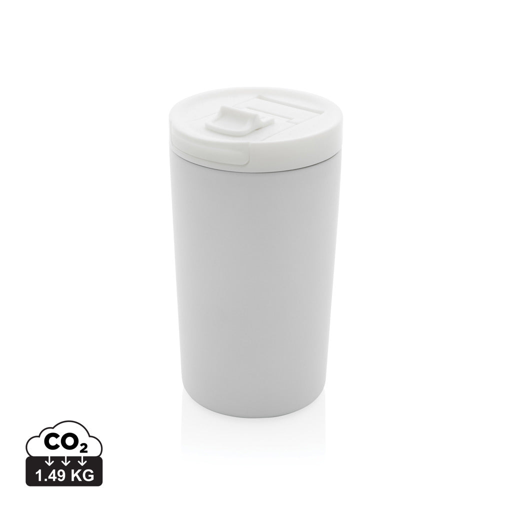 Doppelwandiger Vakuum-Becher aus RCS recyceltem SS – weiß
