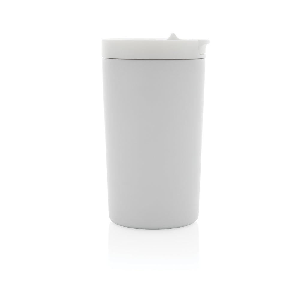 Doppelwandiger Vakuum-Becher aus RCS recyceltem SS – weiß