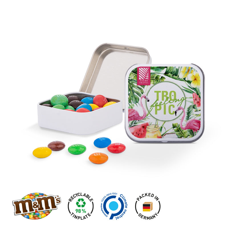 Bedruckbare Dose mit M&M's Schokolinsen