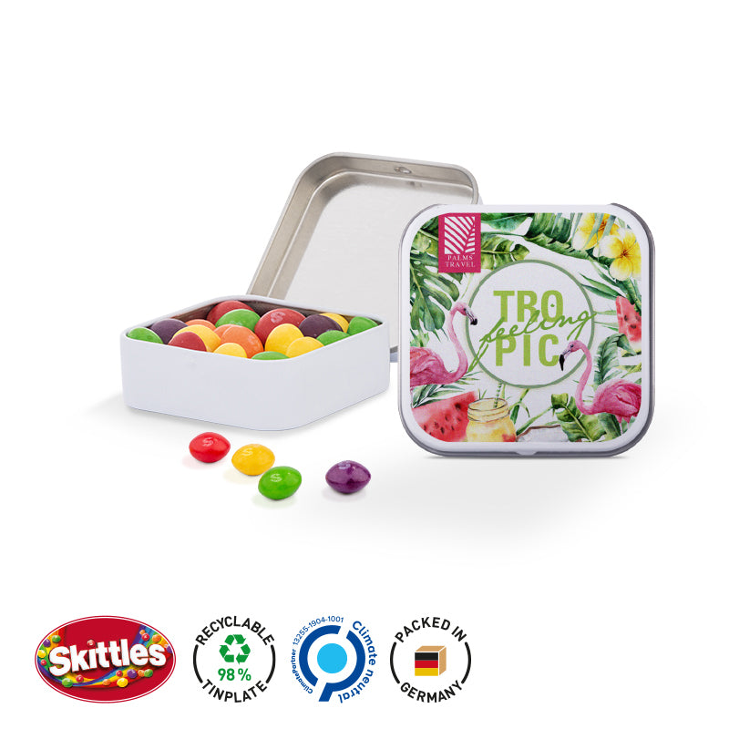 Bedruckbare Dose mit Skittles
