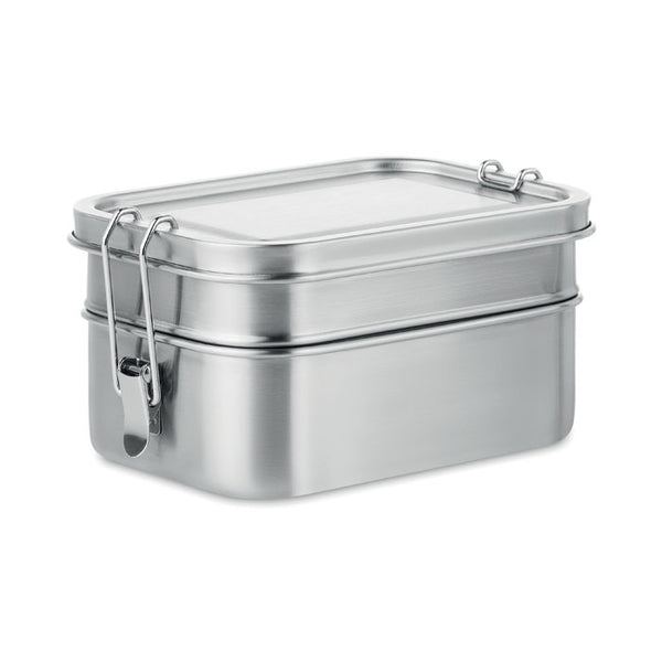 Double Chan Lunchbox aus Edelstahl mit Logo bedrucken