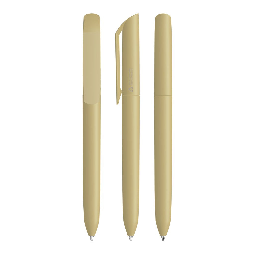 Drehkugelschreiber matt mit geschwungenem Clip – Beige