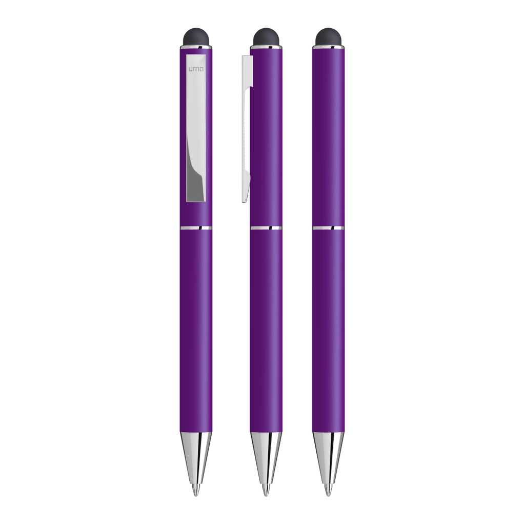 Drehkugelschreiber mit mattem Gehäuse und Stylusfunktion – Violett