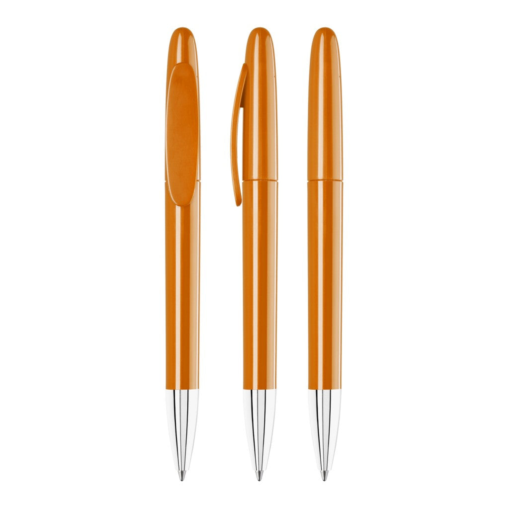 Drehkugelschreiber mit ovalem Clip in 20 Farben – Orange